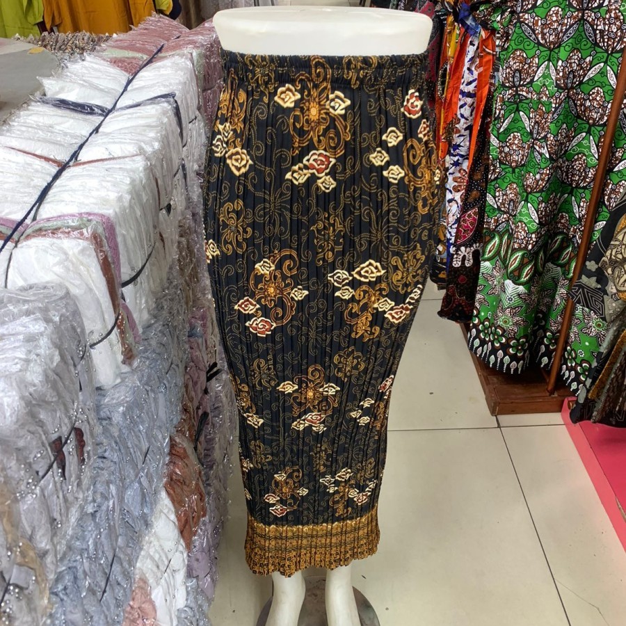 Rok Plisket Batik/Rok Batik/Rok Pesta/Rok Kebaya - motif 10, All Size