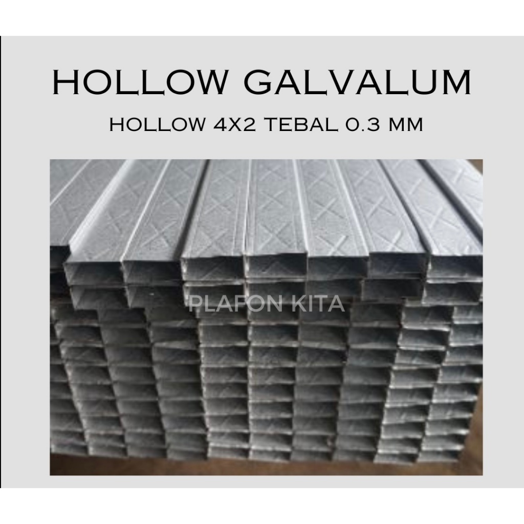 hollow 4x2 tebal 0.3 mm / hollow gypsum / hollow plavon pvc / holo gypsum galvalum / Holo Gypsum GRC