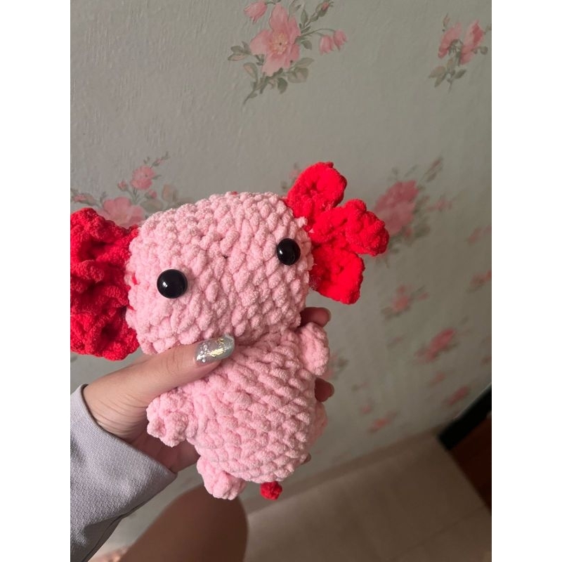 Amigurumi Pink Axolotl / Crochet Doll / Rajutan Axolotl