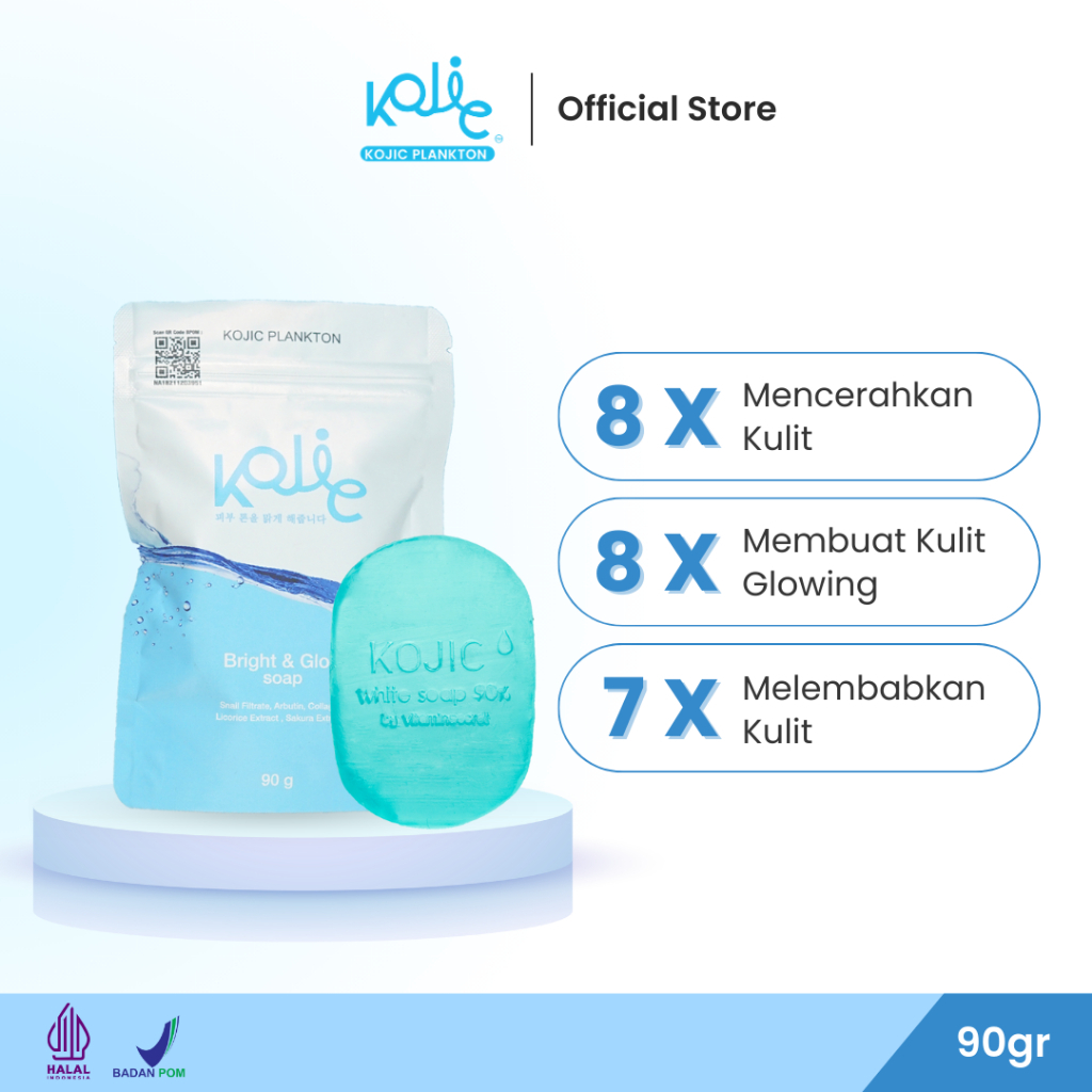 Sabun KOJIC PLANKTON Bright & Glow Whitening Soap Sabun Collagen Pencerah