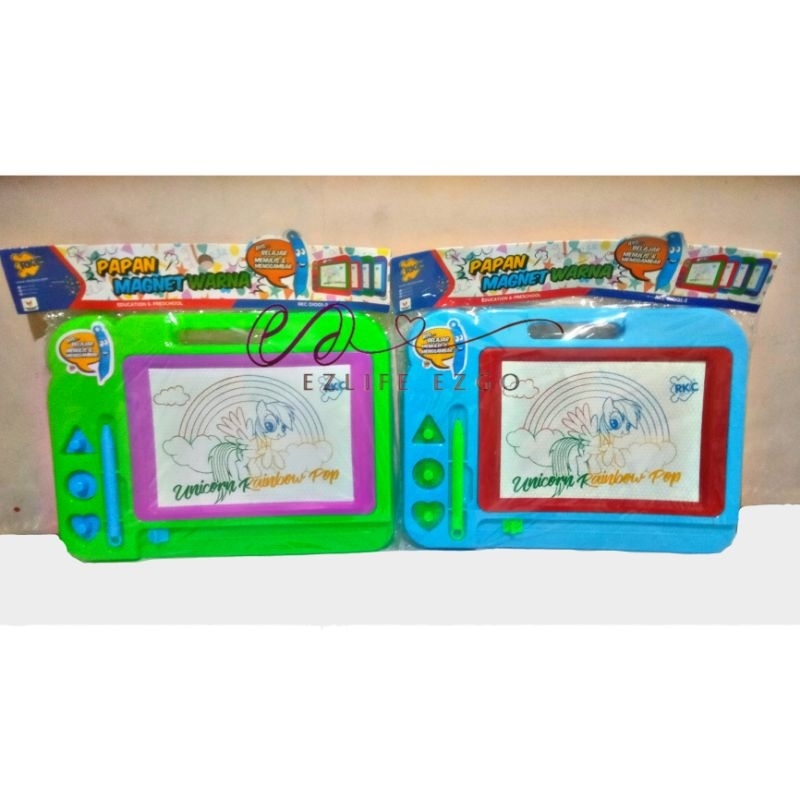 Mainan jadul papan tulis anak-anak gambar magnet