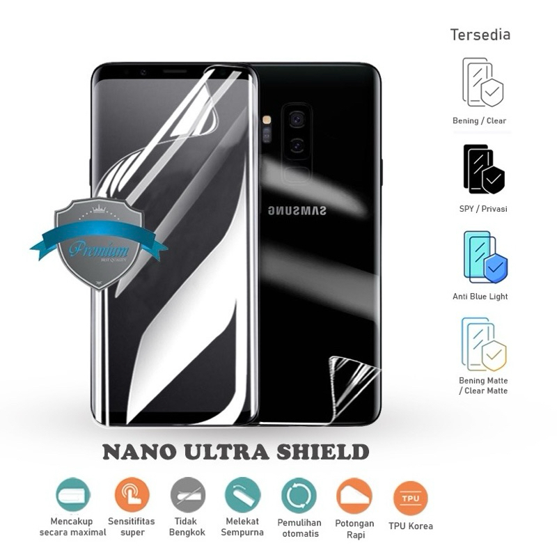 Samsung Galaxy S9 Plus - S8 Plus - S7 Edge - S6 Edge Premium Antigores Jelly Hydrogel Film Screen Gu