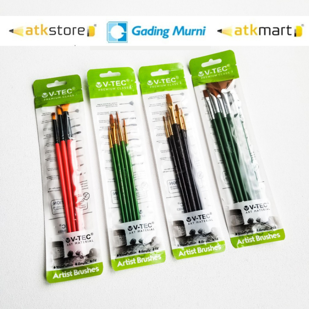 

V tec fat script round flat liner art artist brush painting coloring kuas seni lukis lukisan set - Kuas Lukis V-TEC set / V-TEC Artist Brush set
