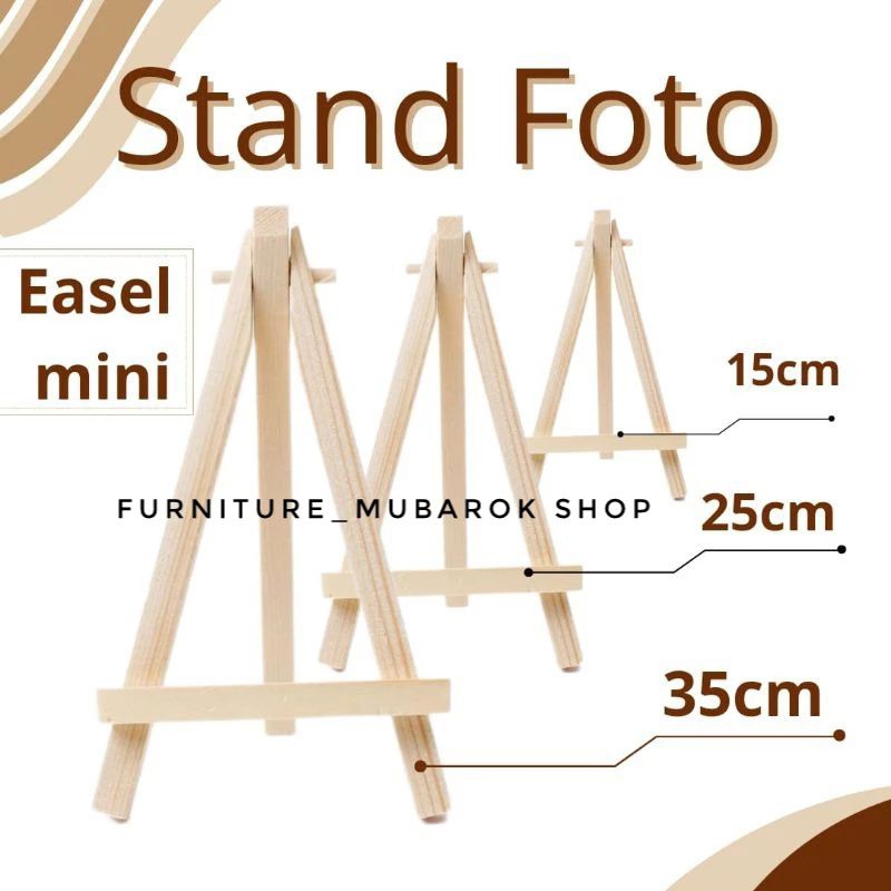 

EASEL MINI KAYU HOLDER FOTO STAND FOTO DISPLAY FOTO PENYANGGA FOTO RAK FOTO KAYU WOODEN TRIPOD STAND CANVAS STANDING SANDARAN