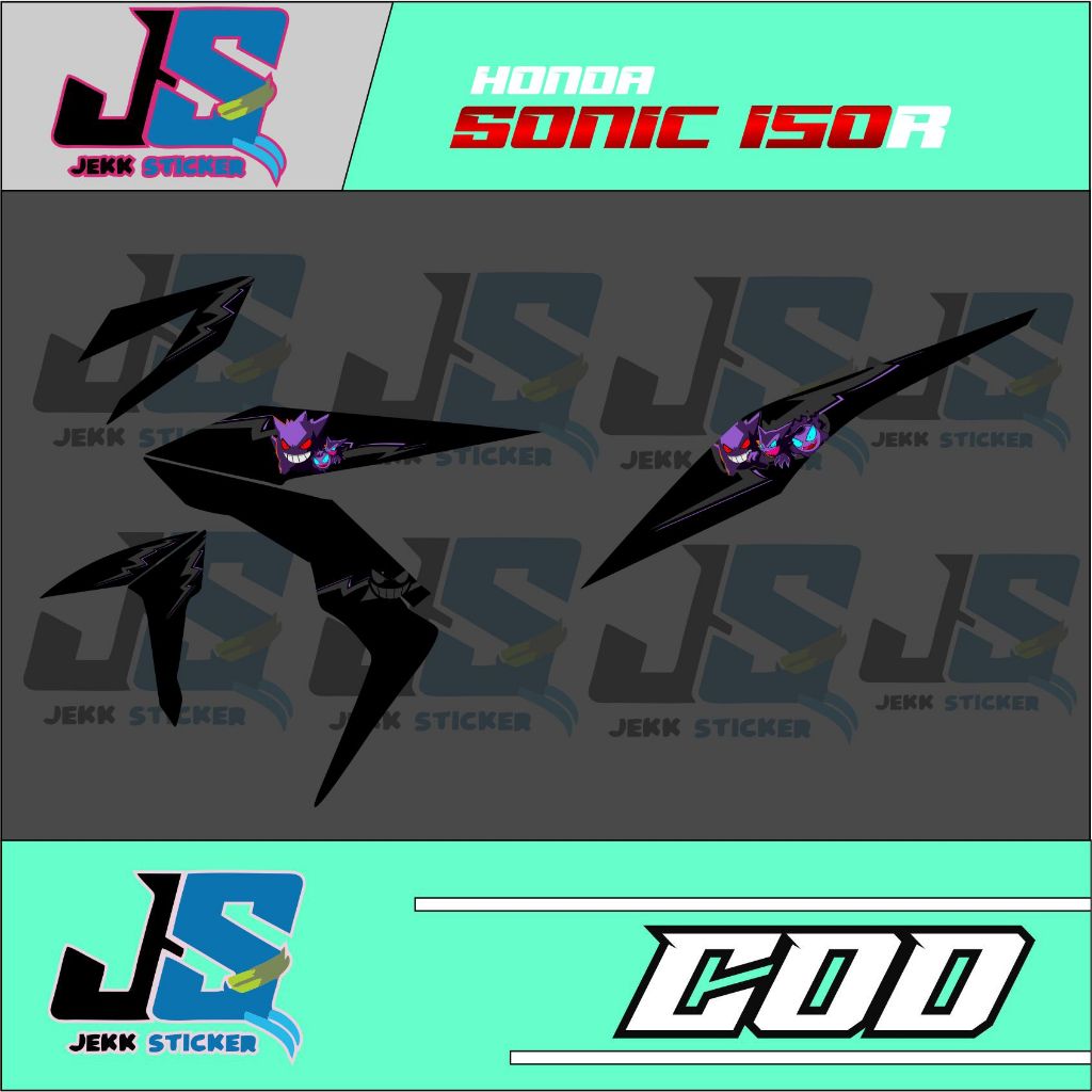 STRIPPING SIMPEL SONIC 150 R GENGAR POKEMON SUDAH DI CUTTING TINGGAL TEMPEL