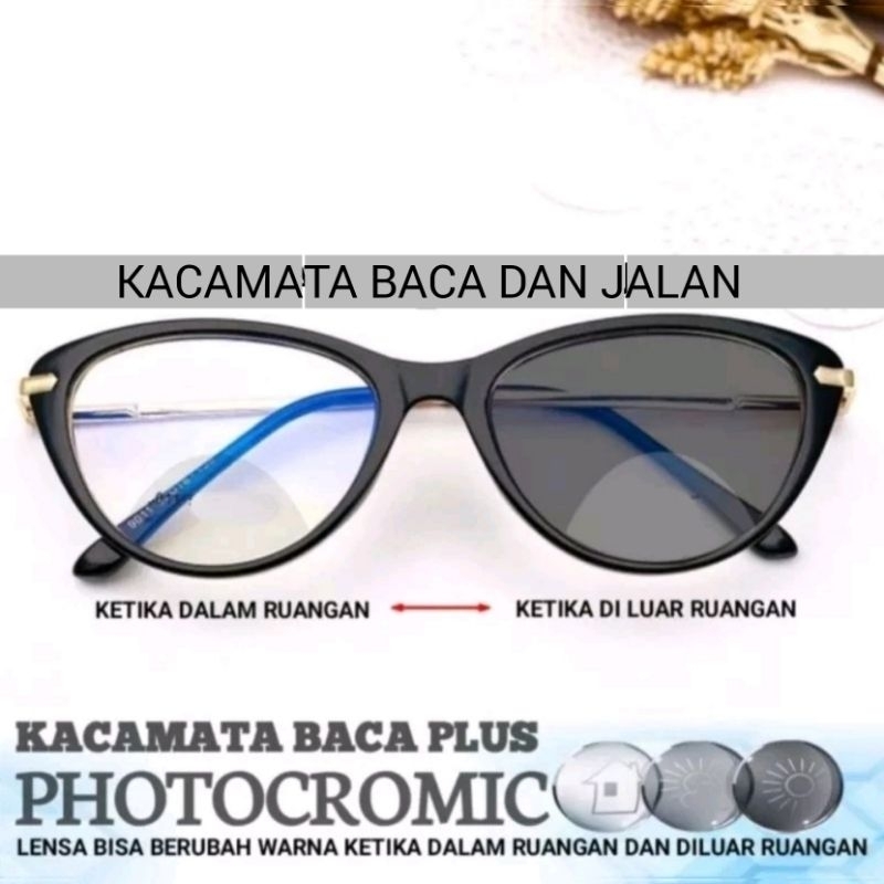 kacamata baca dan jalan kacamata doubel fokus wanita kacamata photocromik baca dan jalan frame kacam
