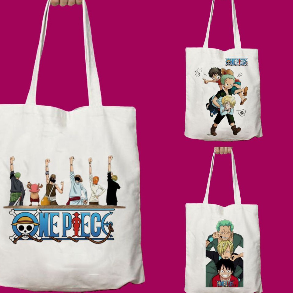 Diskon sd 5  Totebag Tote Bag Anime One Piece monkey d luffy Wibu Kanvas Lucu Tas Anime Jepang Goodi
