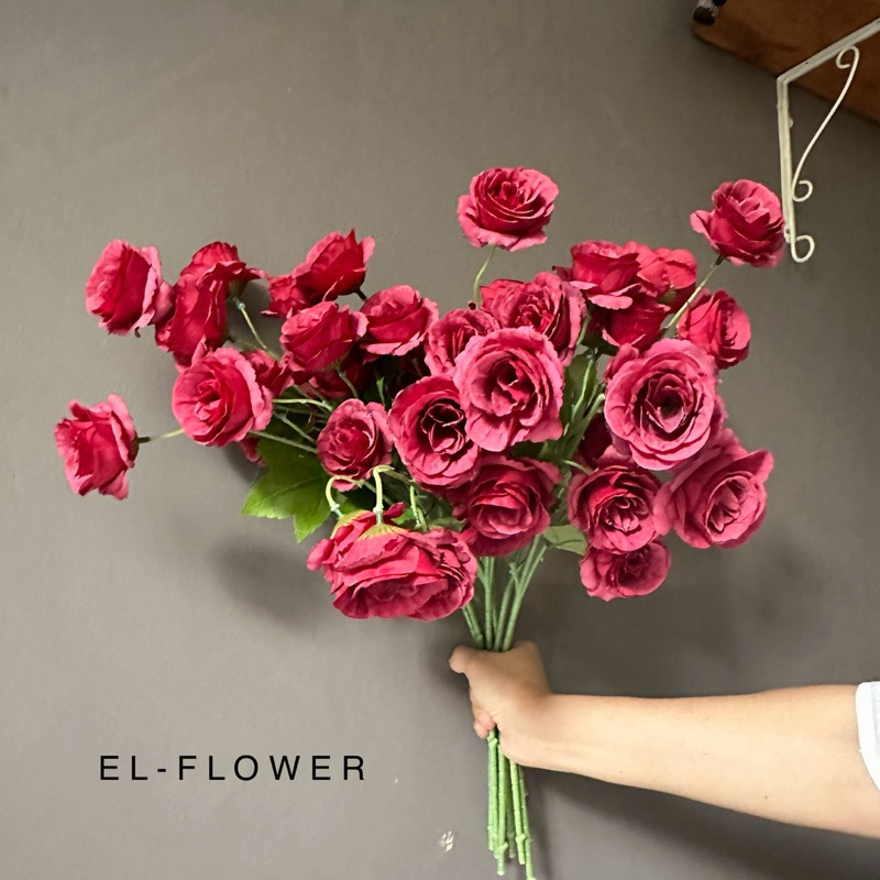 Mawar Rose Jepang 5 kuntum premium import bunga dekorasi