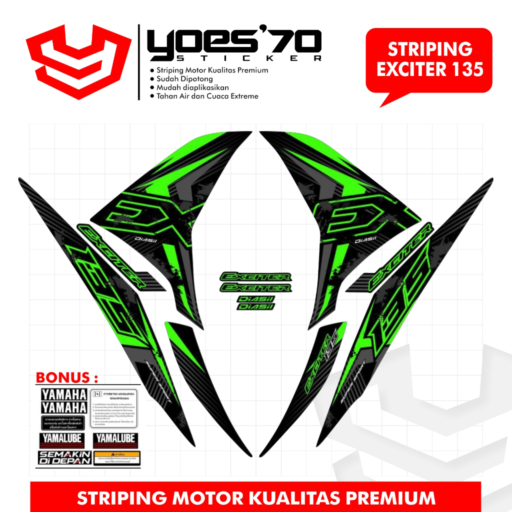 STRIPING EXCITER 135 / EDISI EX 2 GRUNGE / DASAR HITAM / JUPITER MX 135 / EXCITER 135 / LC 135 / RC 