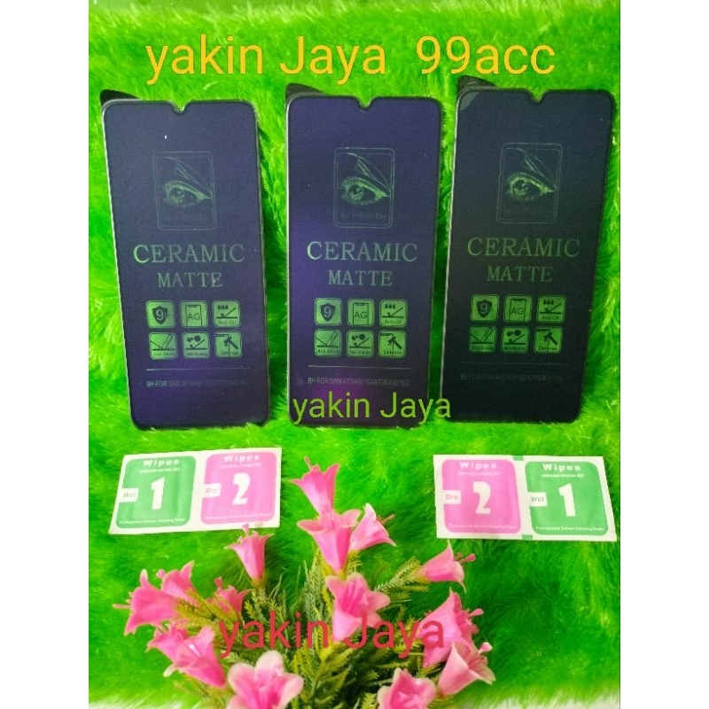 Tg Tempered Glass Ceramic Oppo A31/A15/A16/A17/A57/A18 Anti Gores Hitam Parivacy Clear Blue Pelindun
