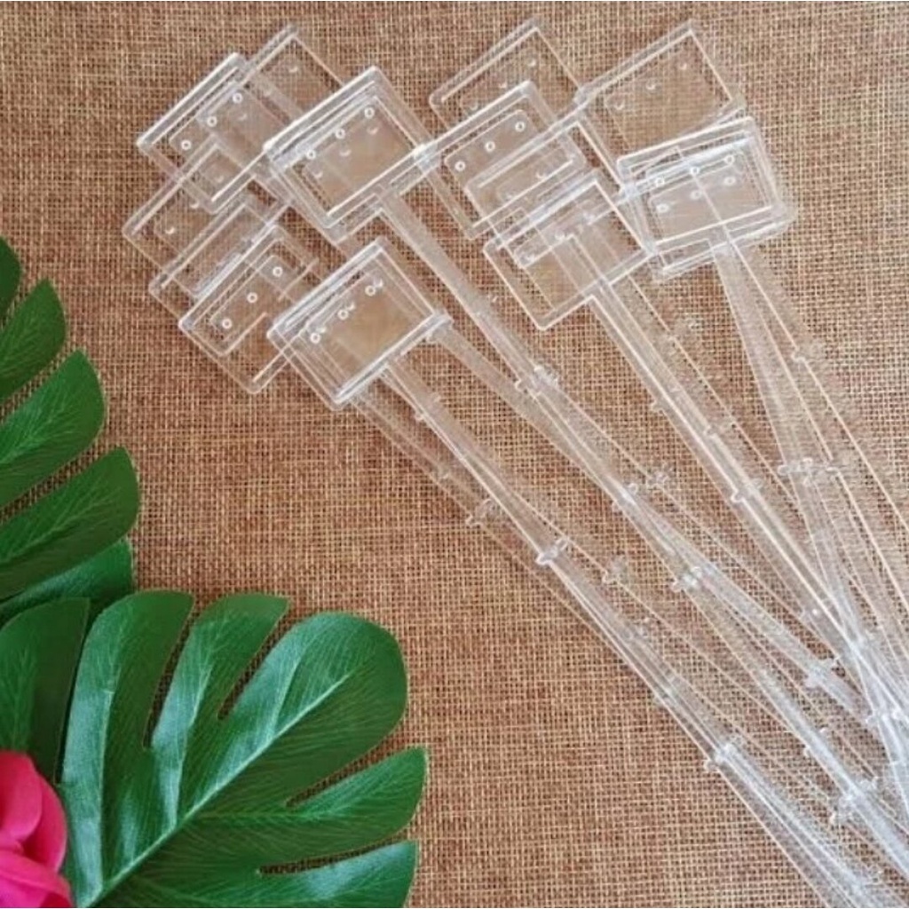 

TERMURAH! 1 PACK 50 PCS Card Holder card stick 33cm plastik kotak pemegang kartu bunga flower stick STICK KARTU