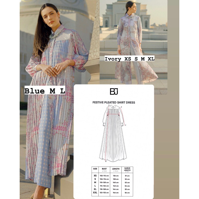 Festive Pleated Shirt Dress BENANG JARUM