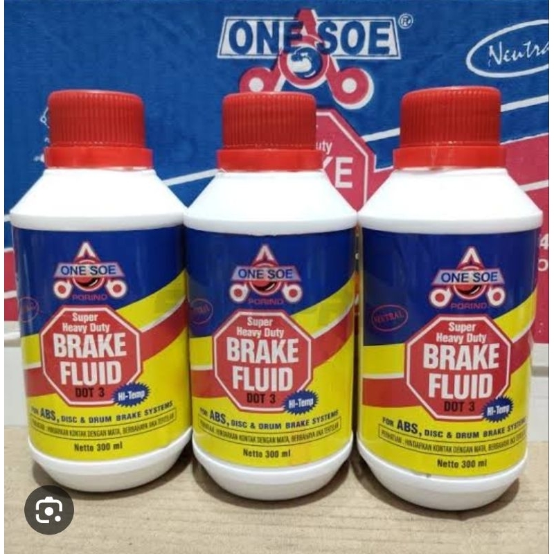 Minyak Rem Mobil ONE SOE Dot 3 Oli Rem Brake Fluid 300ml Warna Merah