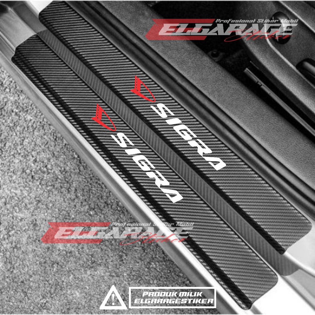 Stiker Carbon Mobil Sigra Sticker Carbon Pelindung Pijakan Pintu Mobil Daihatsu Sigra Stiker Carbon 