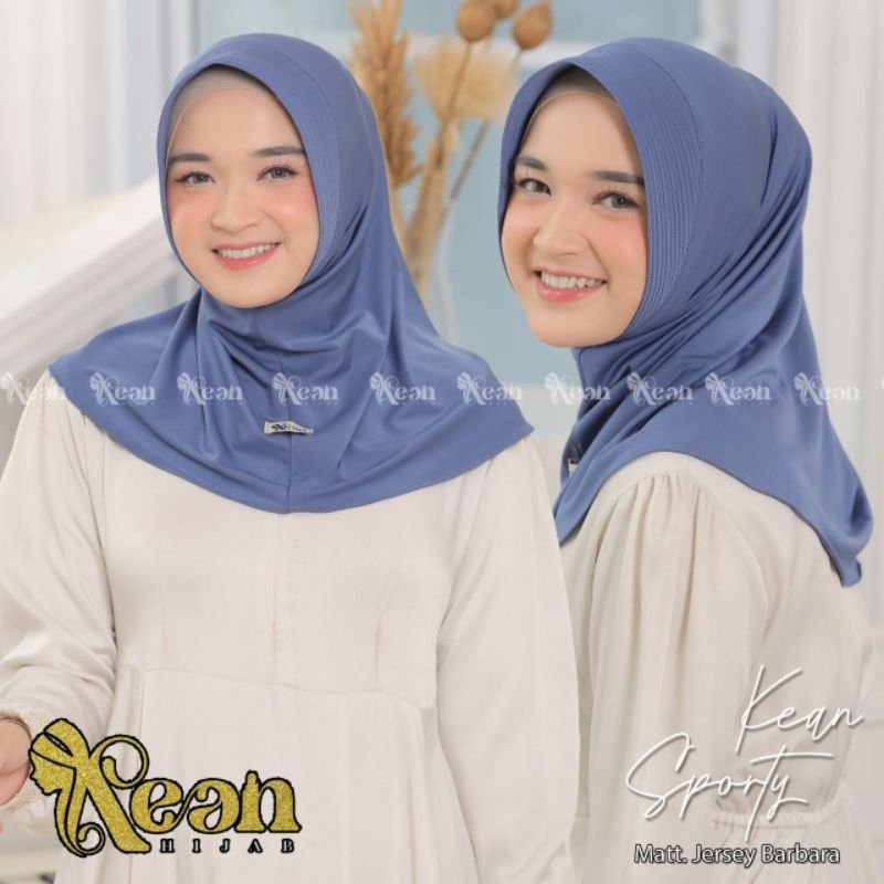 KEAN Bergo SPORT Volly Jersey Zoya Premium Jilbab Sporty Kerudung Olahraga Instan Pad Antem Hijab Da