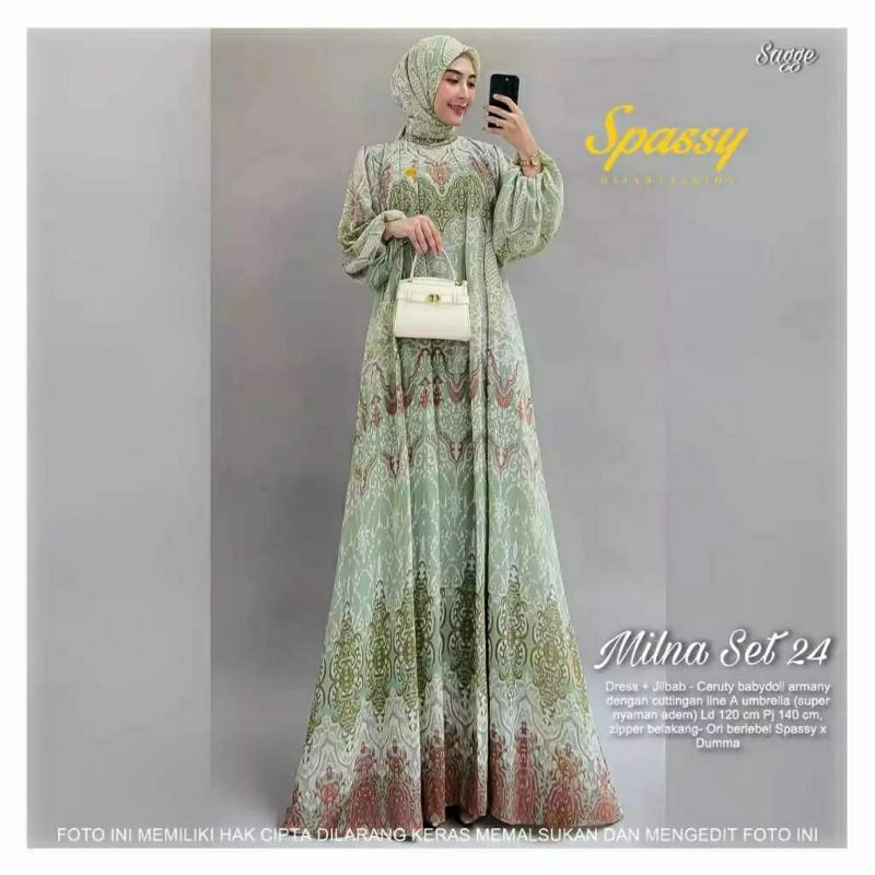 GAMIS KONDANGAN SET HIJAB / R FASHION / TERMURAH / TERLARIS / GAMIS SET / MODEL SPASSY / MODEL UWAIS