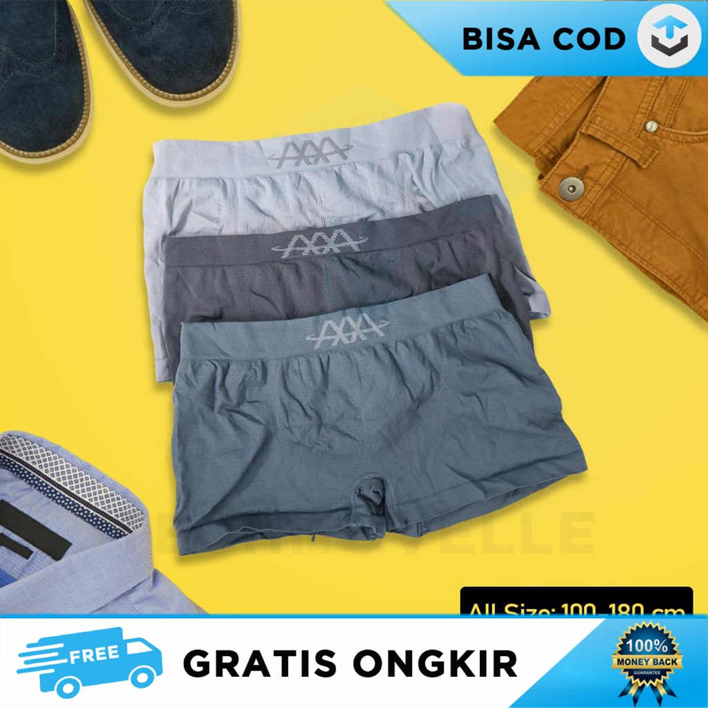 CELANA DALAM MAGNETIC PRIA BOXER DEWASA 3 PCS UNDERWEAR SET ALL SIZE