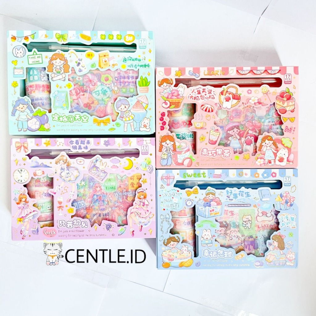 

CENTLE.ID STIKER YD-17KD PAKET STIKER LENGKAP 6 WASHI TAPE | PISAU STIKER | 12