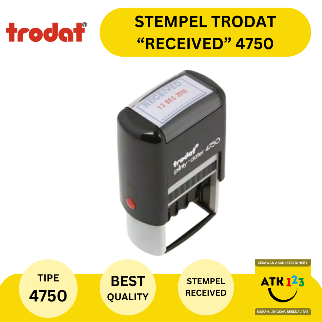 

Stempel Trodat 4750 Received Tanggal / Trodat Trinity Dater