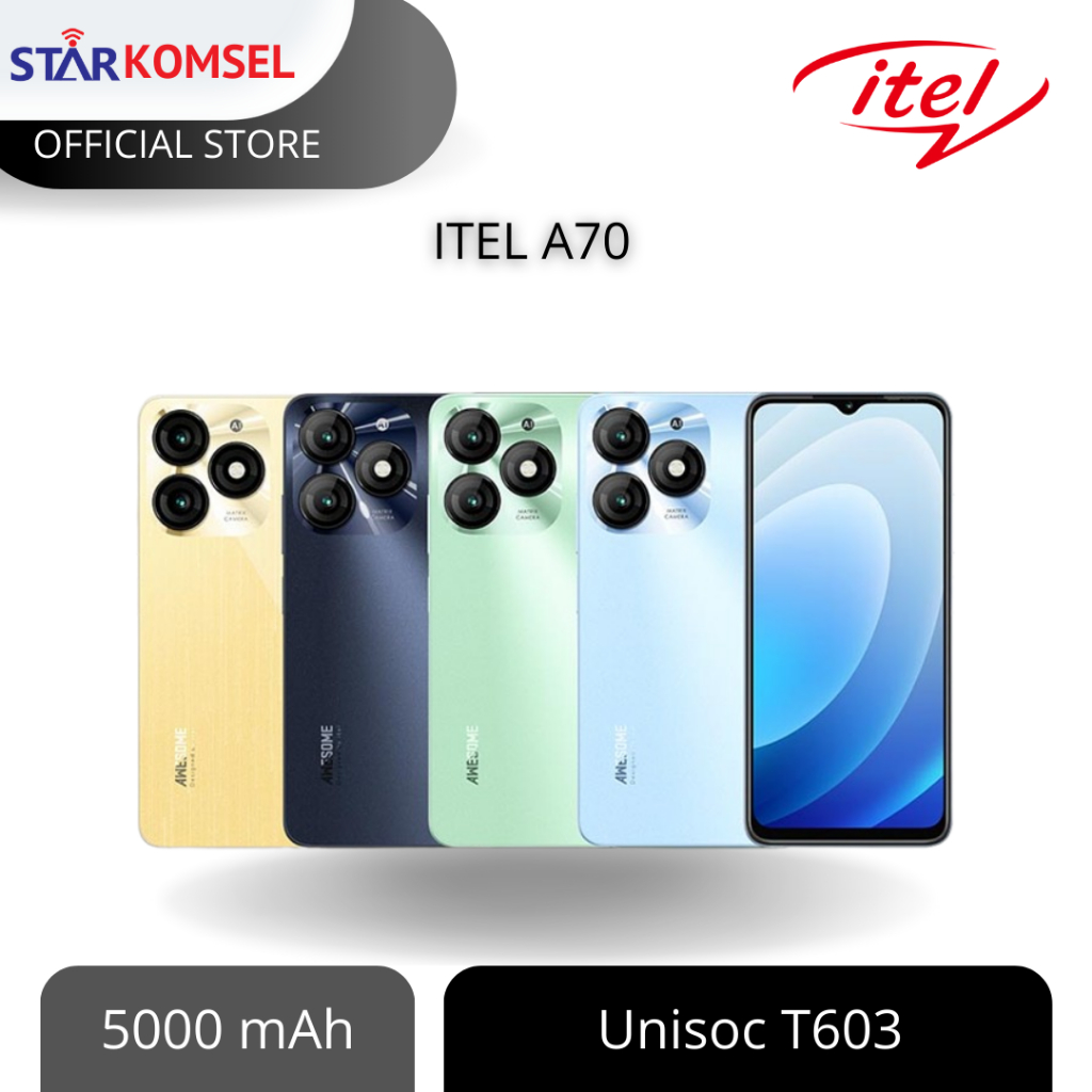 HP ITEL A70 4/256 GARANSI RESMI ITEL INDONESIA EXTENDED RAM 8GB
