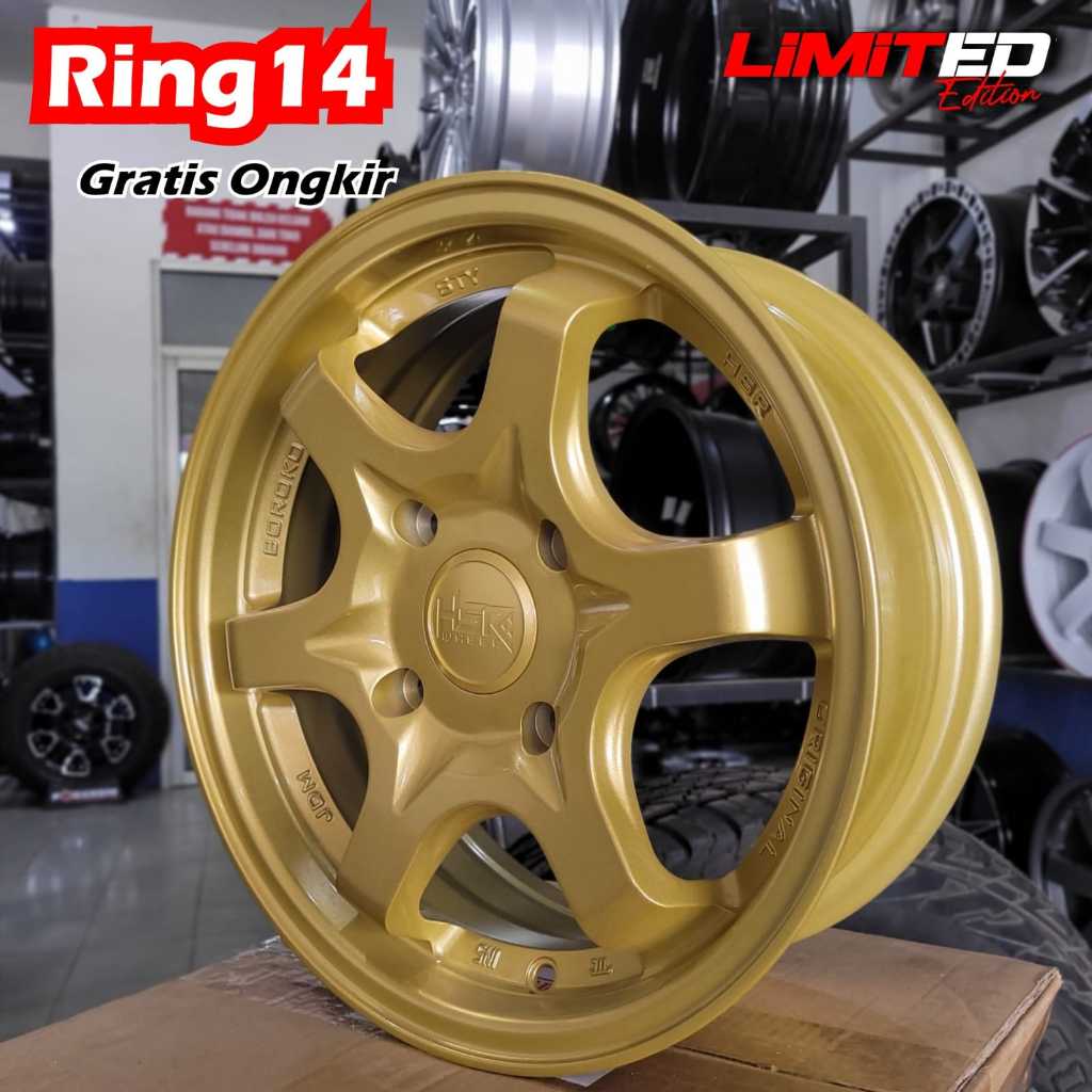 Velg mobil ring 14 HSR STY velg mobil racing r14 Agya,ayla,ignis,brio,calya,sigra,jazz,yaris,etios v