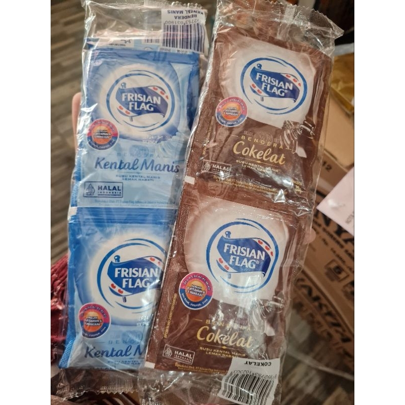 

susu kental manis frisian flag putih dan coklat