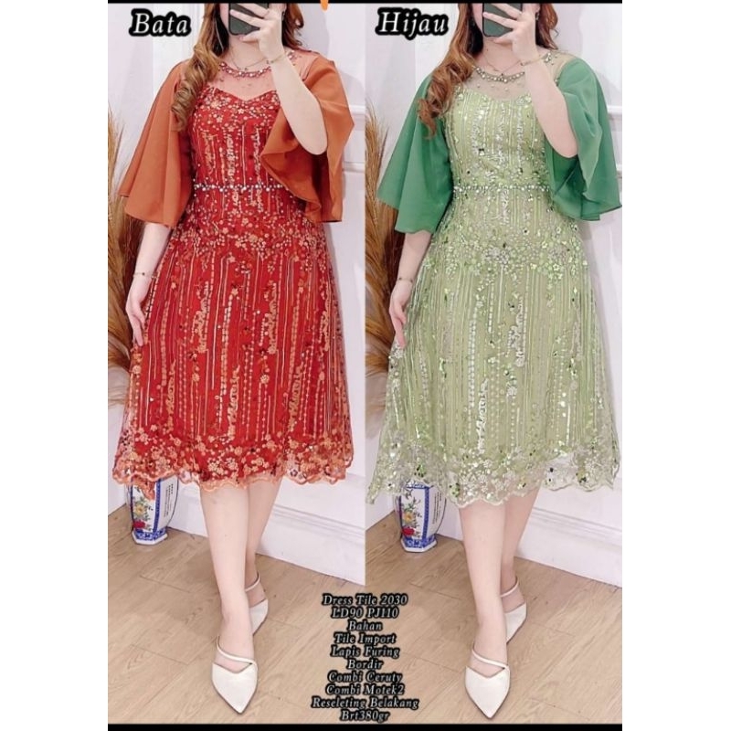 Dress brokat tile import, Dress tile 2030, dress brokat import
