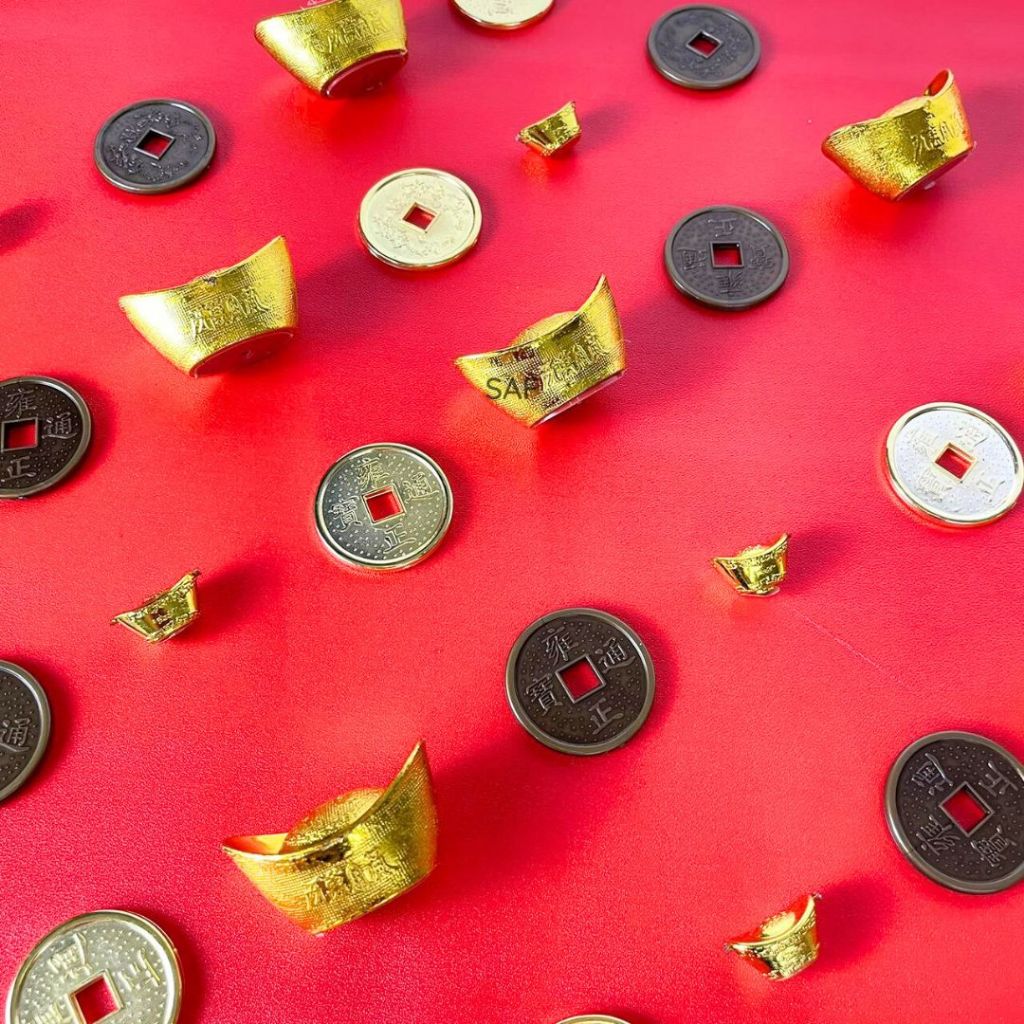 SAF Hiasan Imlek Uang Kuno China Emas - Uang Koin Yuanbao Dekorasi Chinese New Year