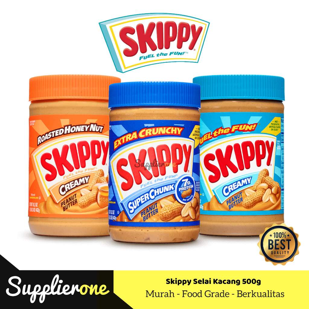 

Skippy Peanut Butter 500g / Skippy Peanut Butter / Peanut Butter / Selai Kacang Skippy / Selai Kacang Chunky / Skippy Creamy