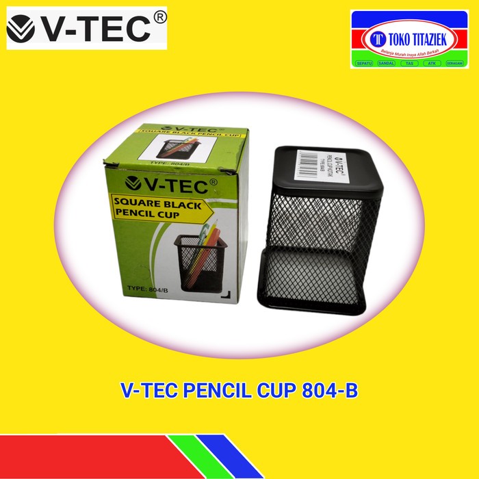 

Tempat Pensil Meja Jaring Besi, V-TEC PENCIL CUP 804-B, Desk Set