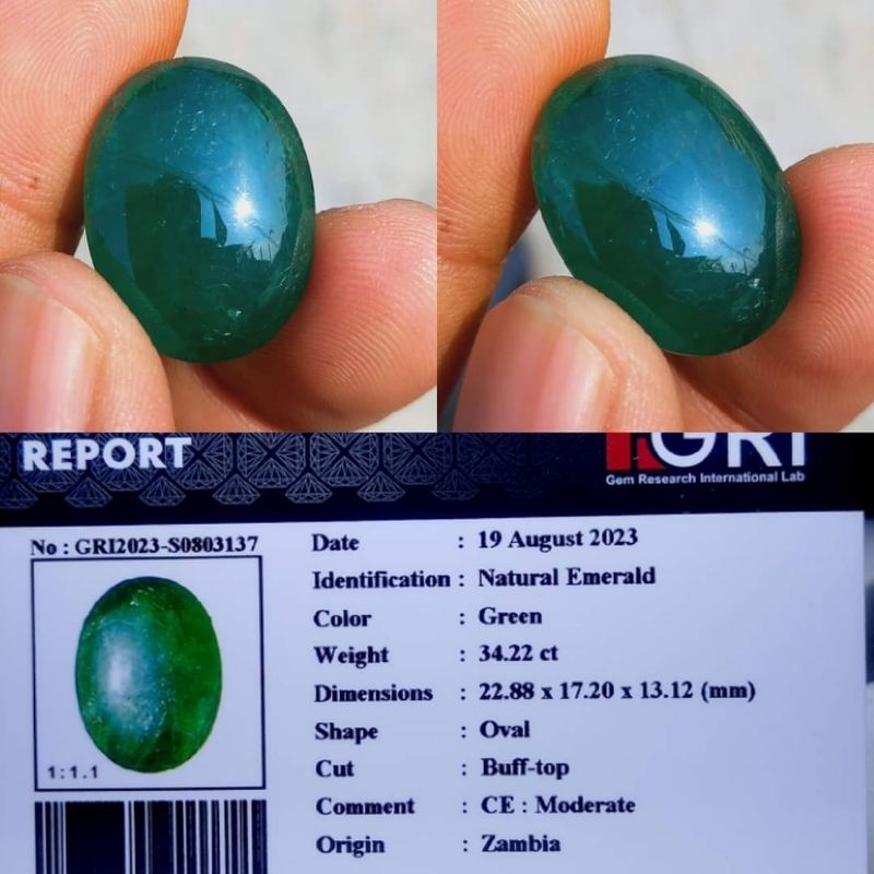 Zamrud Emerald Zambia 34,22crt