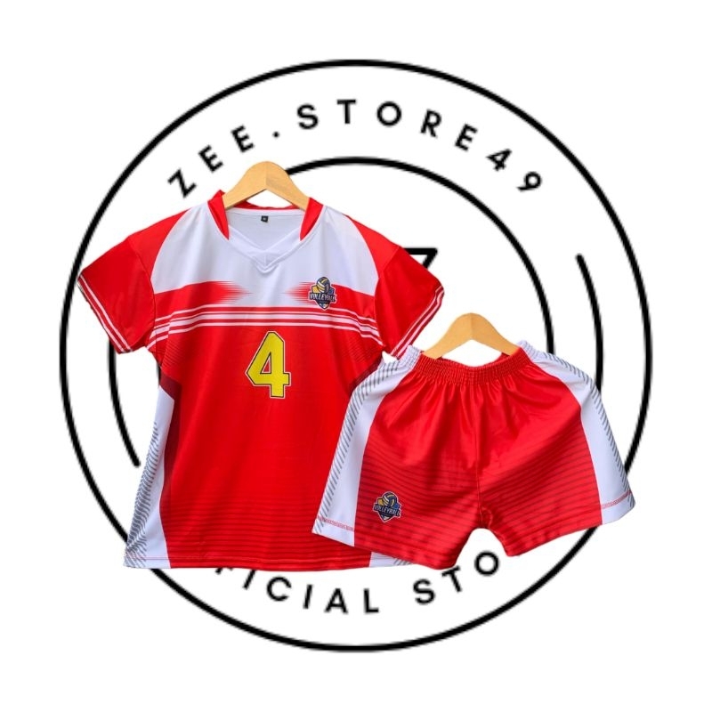 Jersey Voli Cewek Stelan Fullprint Kaos Voli Wanita Satu Set