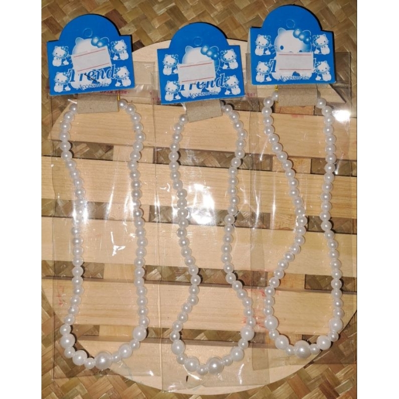 Kalung Anak seri Mutiara Mote Sintetis Multiwarna Putih