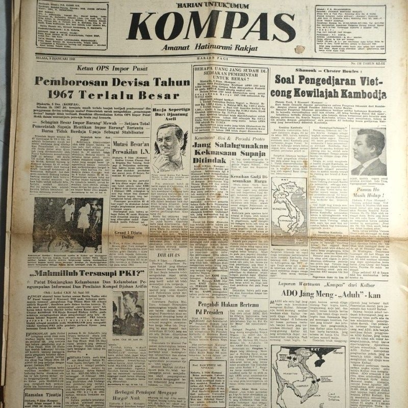 Surat Kabar Harian Kompas Tahun 1960 an Koran Kuno