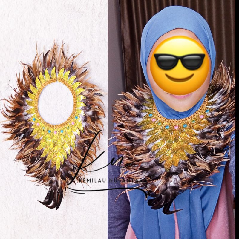 KALUNG BULU/KALUNG KACE/KALUNG TARI/KALUNG BULU WARNA/HIASAN DADA TARI/HIASAN DADA KARNAVAL/KALUNG E