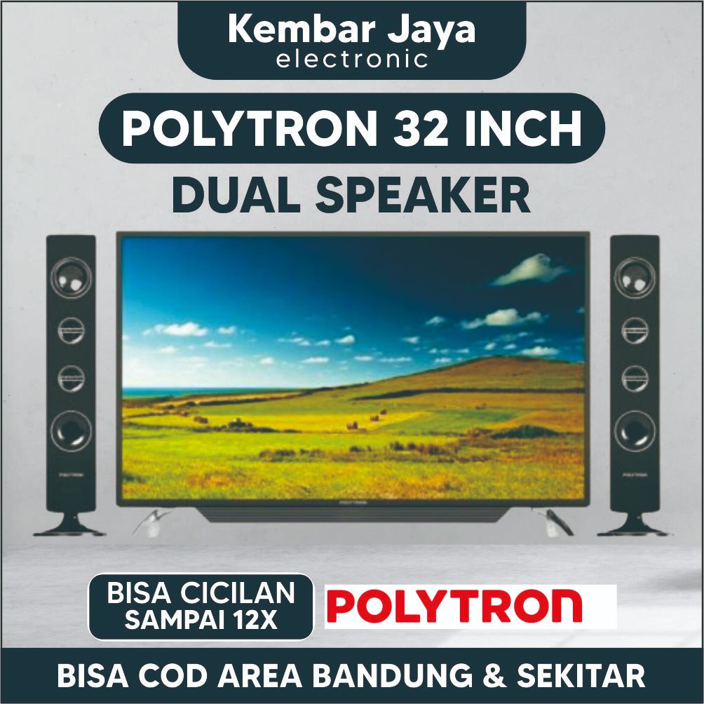 TV LED 32 INCH POLYTRON + SPEAKER TOWER PLD32T1855 32 Inch HD TV