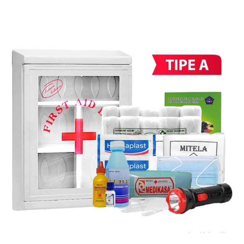KOTAK P3K TIPE A + LENGKAP DENGAN ISI