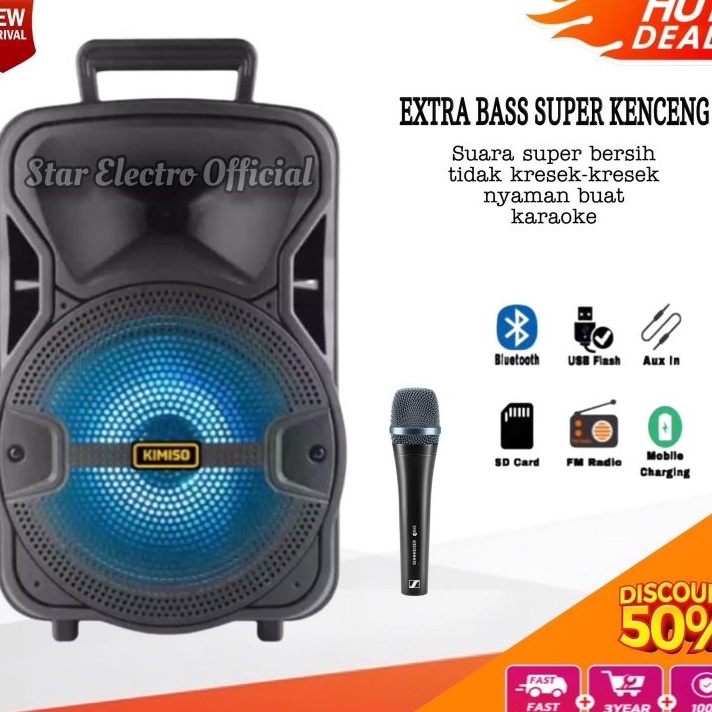 zgb Speaker Bluetooth Karaoke Full Bass Ukuran Besar Bonus Mic Murah  Speaker Salon Aktif Polytron Kimiso