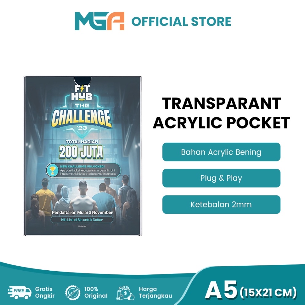 

Kirim langsung ACRYLIC AKRILIK POCKET MENU FRAME WALL THICKER BROSUR A5 2MM SB