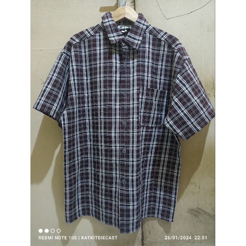 kemeja caltop veterano putih coklat hitam xl fit xxl