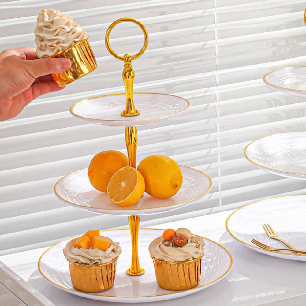 Rak Kue Susun 3 Tingkat Rak Piring Display Kue Detachable Plate Cake Stand Display