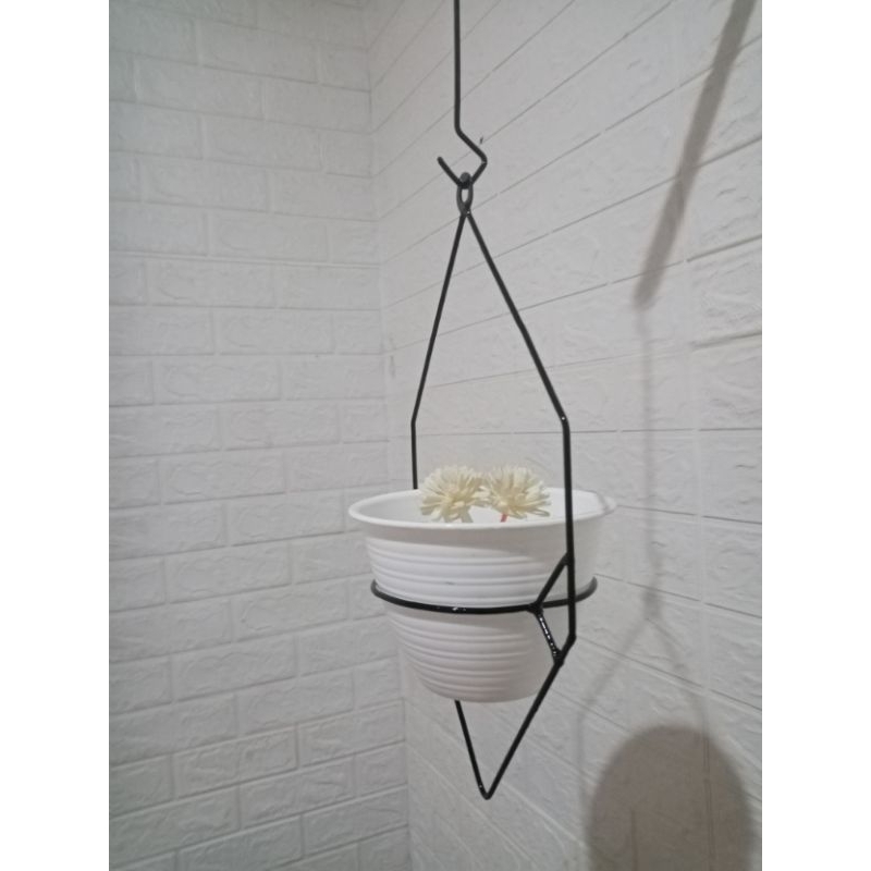 Rak pot bunga anggrek  rak pot gantung besi pot 15 tanaman hias gantung