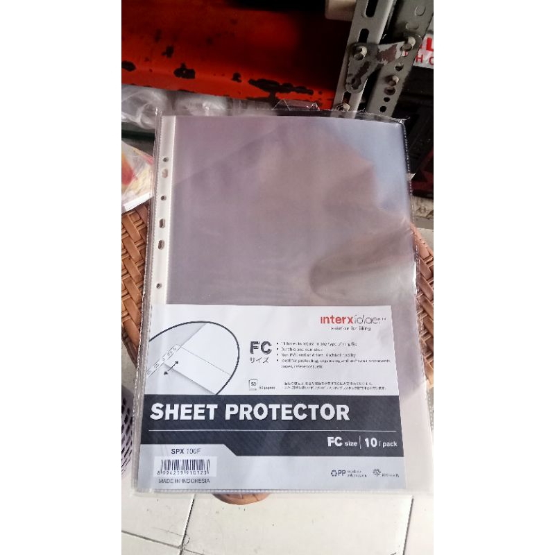 

sheet protector/pp pocket Folio 1 pack isi 10 pcs