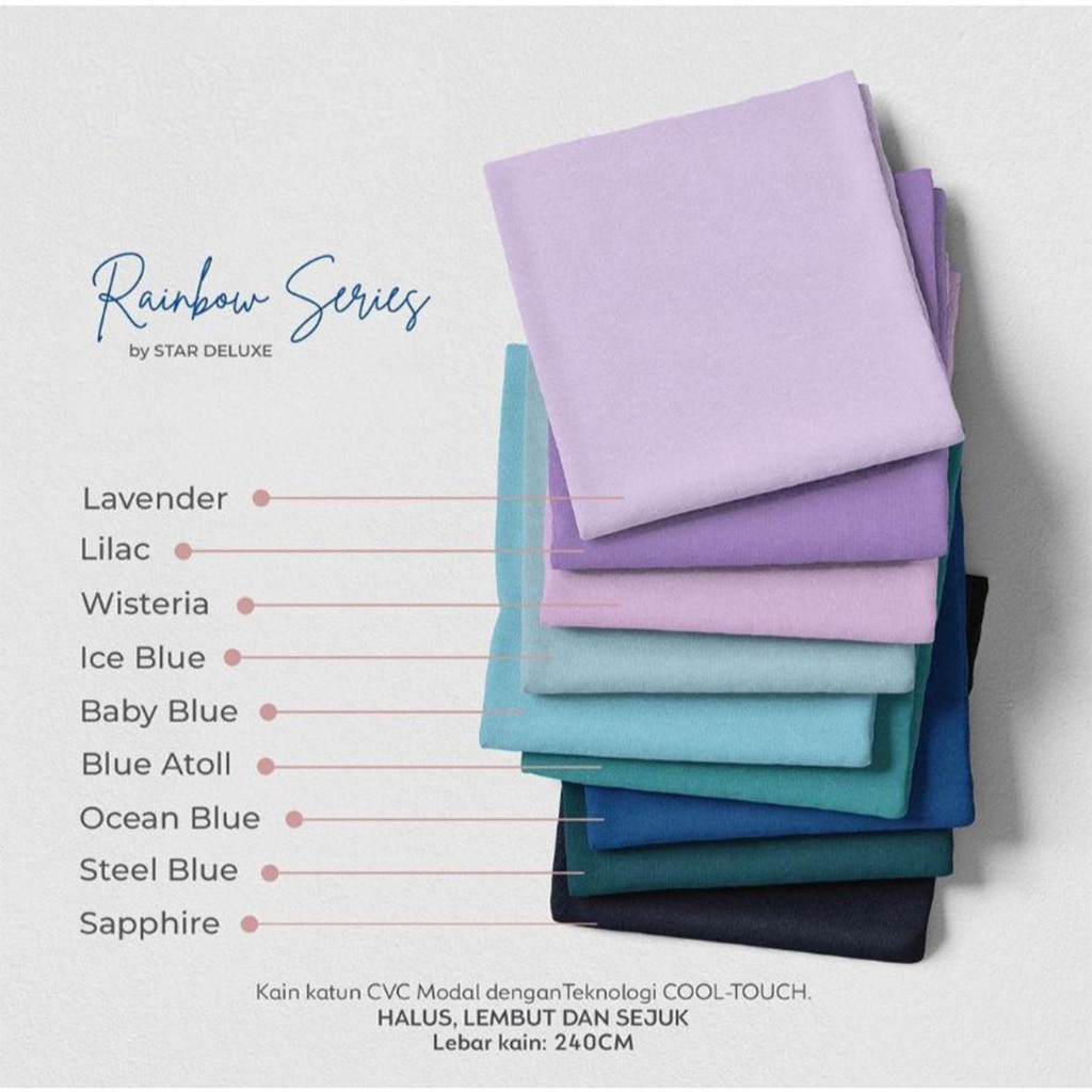 Katun Lokal /Kain CVC/Kain Sprei Meteran Polos / CATRA NIKITA SG ESRA STAR BEVERLY