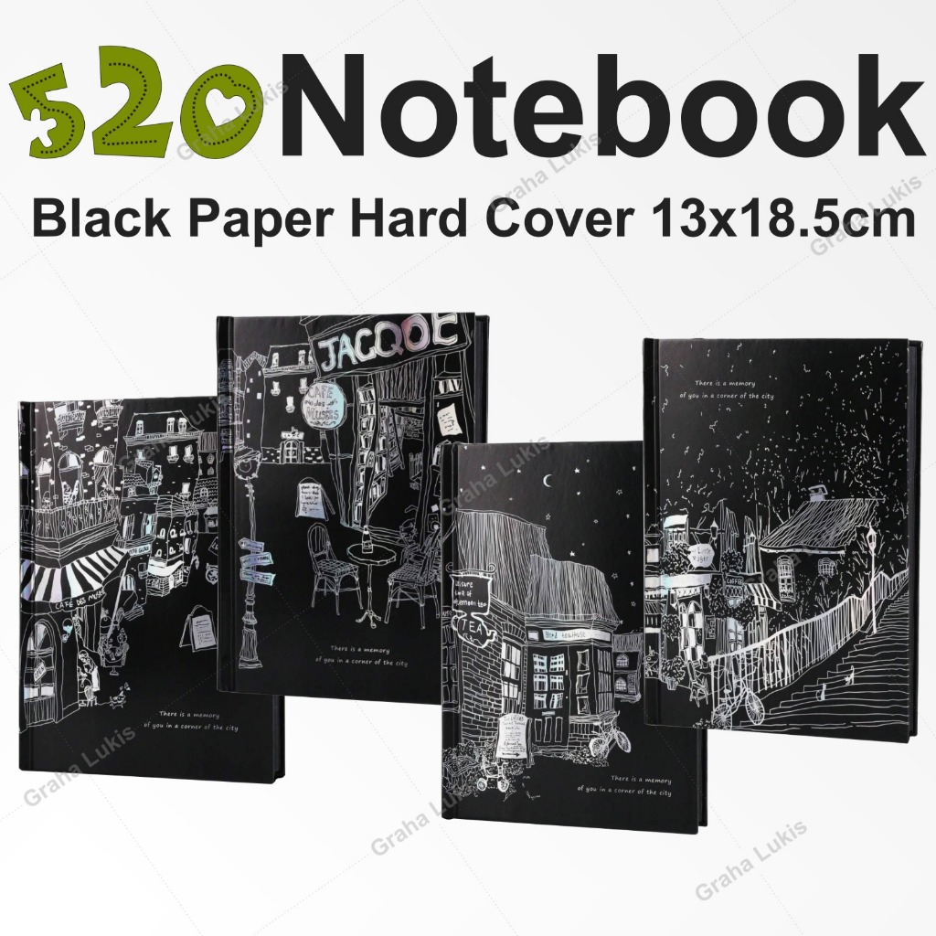 

520 Notebook Black Paper Hard Cover 13x18,5mm