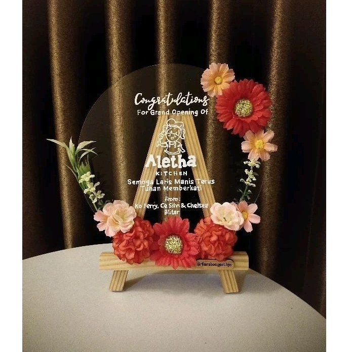 TIARA BOUQUET | kado papan bunga akrilik - papan bunga mini - papan ucapan simple - papan lettering