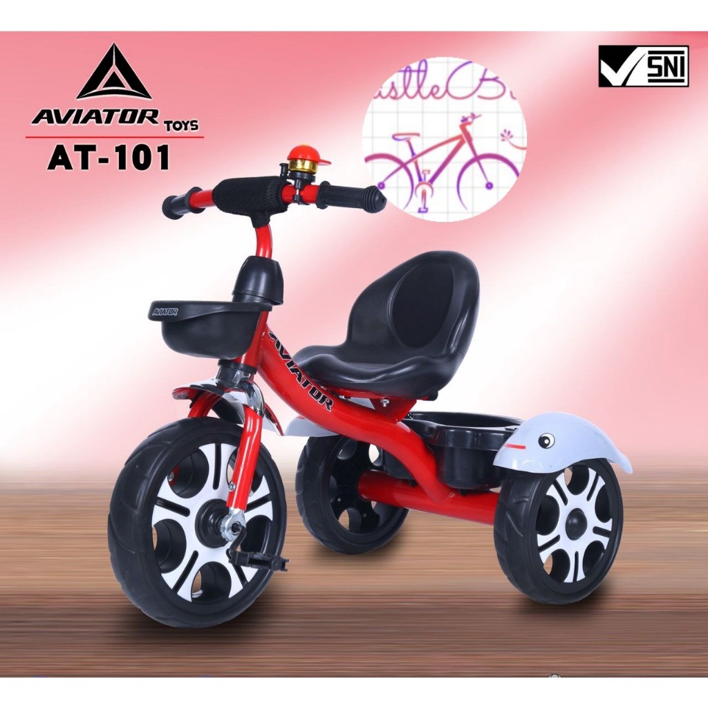 Aviator AT101 Sepeda Roda Tiga Anak Bel Ban EVA Jumbo Diameter & Tapak Besar BMX Baby Tricycle
