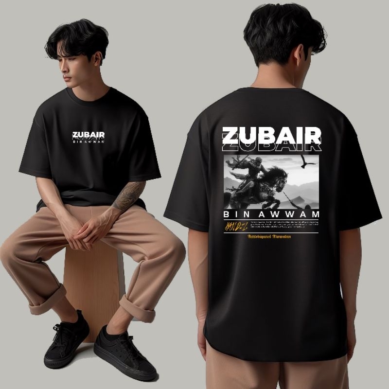 HandArt - Kaos Zubair bin Awwam Sahabat nabi, Kaos Dakwah Islami-Kaos Distro-Kaos Murah, Original Ca