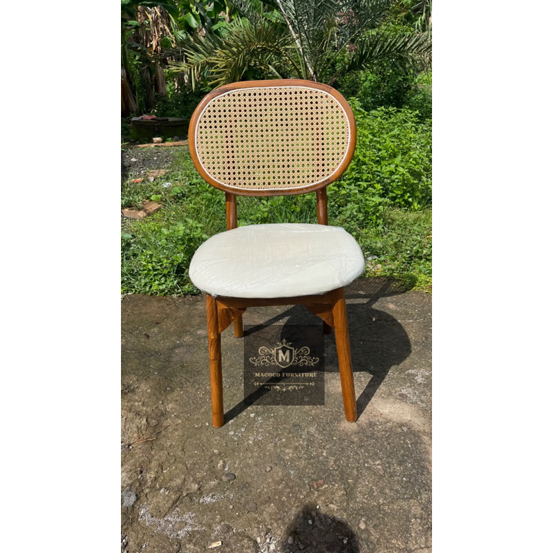 KURSI ROTAN JEPANG KURSI CAFE KURSI MAKAN ROTAN KAYU JATI