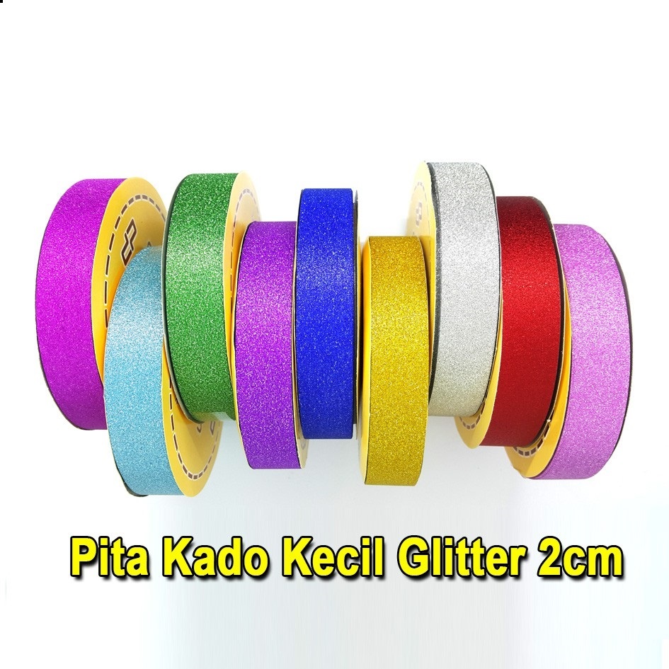 

Pita Kado METERAN GLITTER 3/4" Pita Jepang 2cm Pita Rol Plastik 18mm RIBBON Kilap Kerlip Metalik Gliter